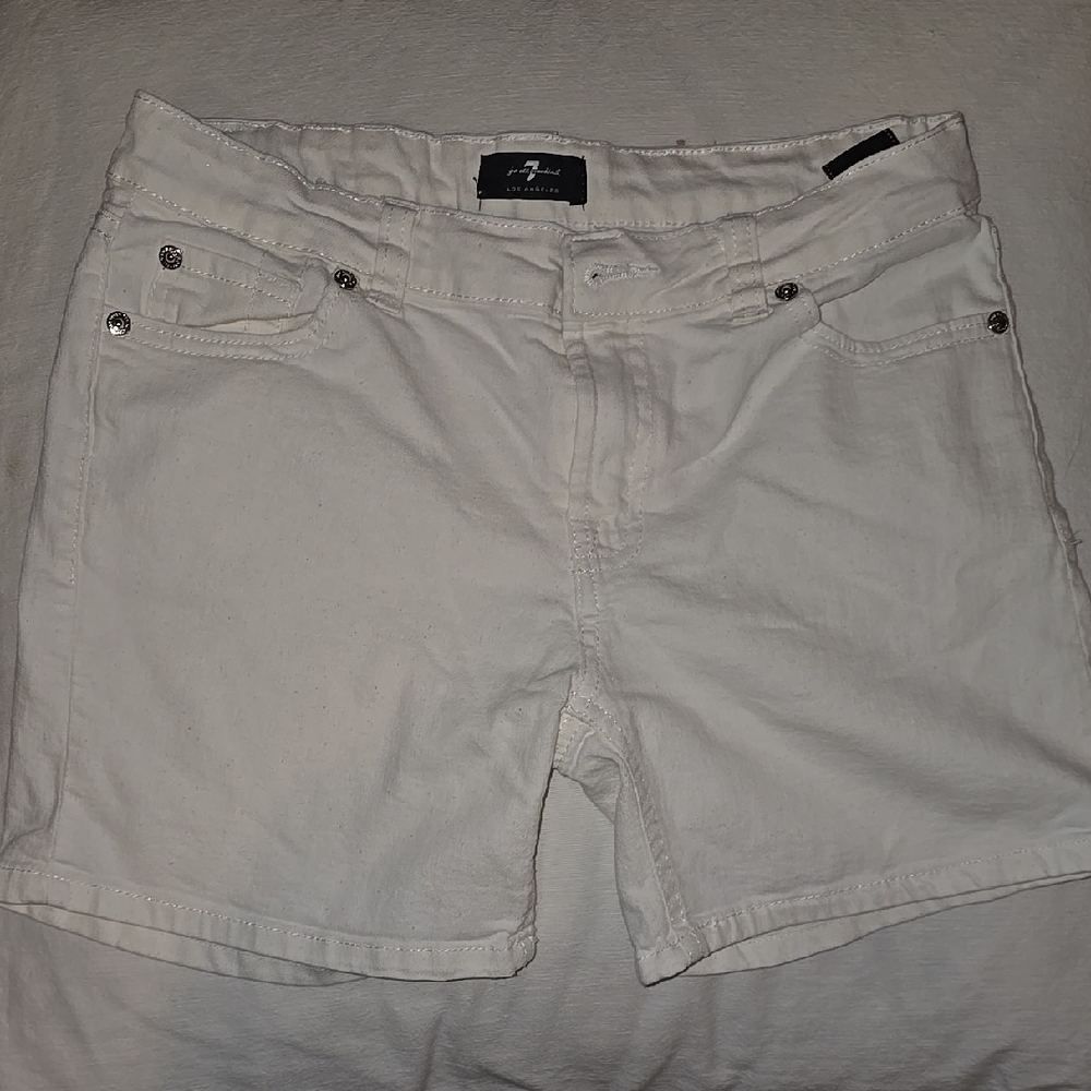 7 For All Mankind. Girls Size 14 Denim White Shorts